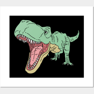 Green T rex Posters and Art